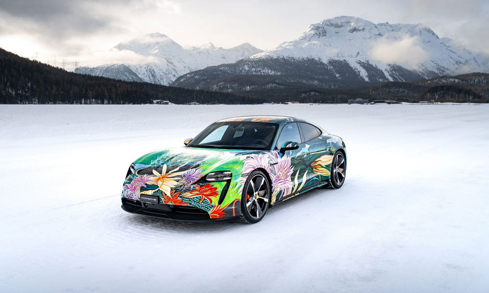 Porsche Taycan 4S "Artcar" designed by artist Richard Phillips. Credit: Porsche