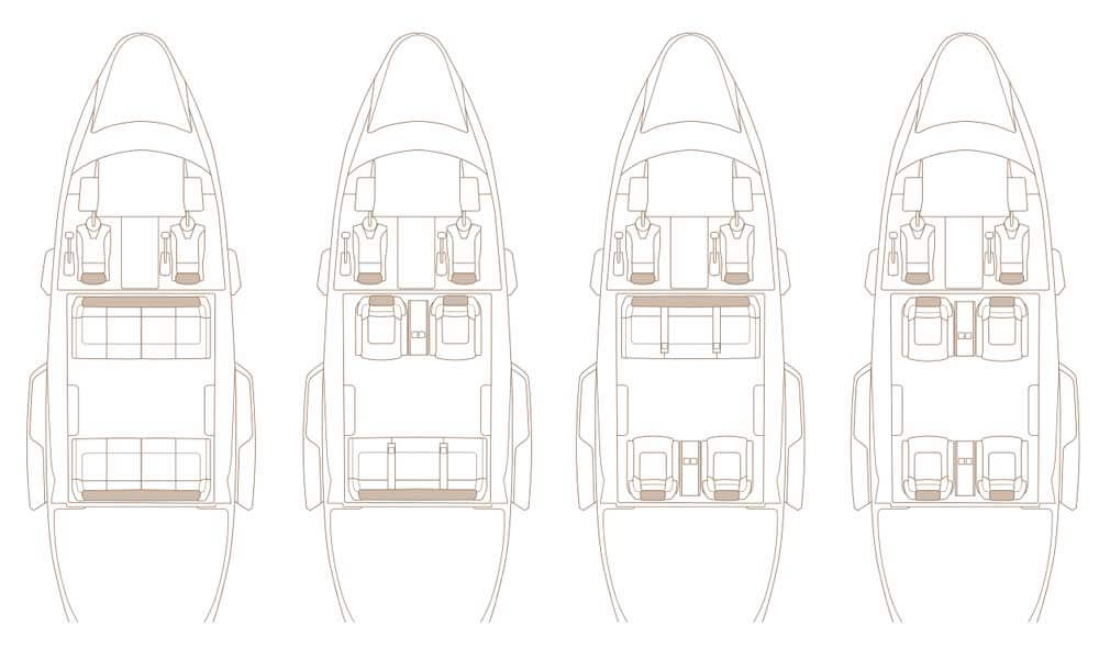 Airbus Corporate Helicopters ACH160 floor plan configuration options