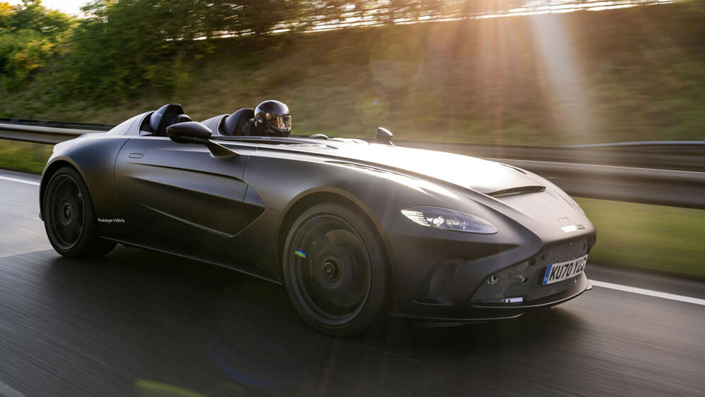 Aston Martin V12 Speedster Prototype Front Side Driving View