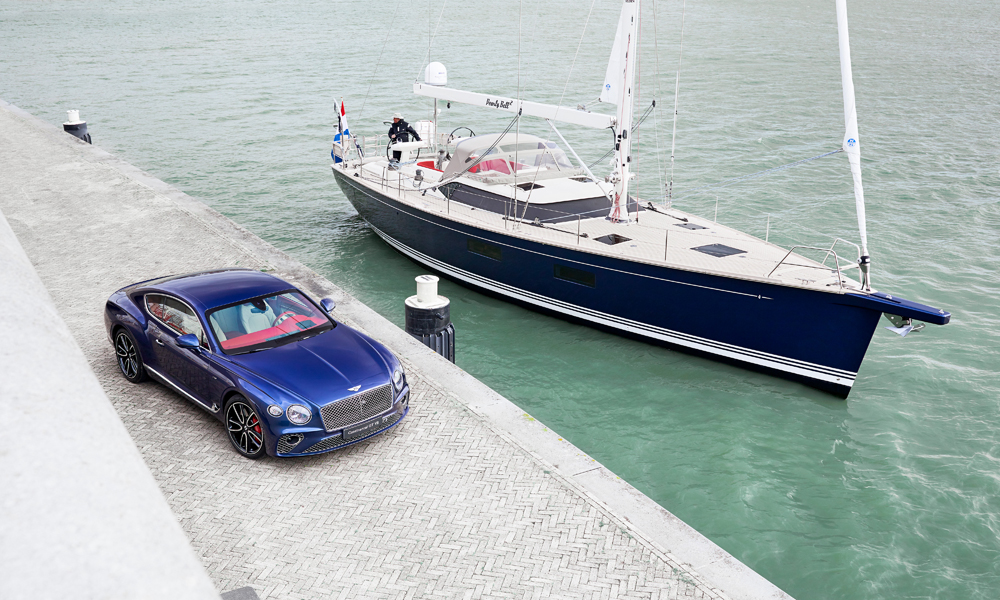 Contest Yachts 59SC sailing yacht inspired by client's Bentley Continental GT V8 Coupe. Credit: Bentley