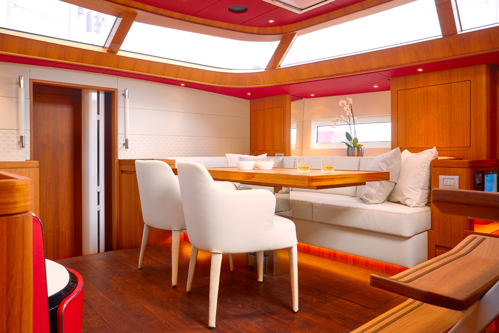Matching design elements used for the interior of the yacht. Credit: Contest Yachts