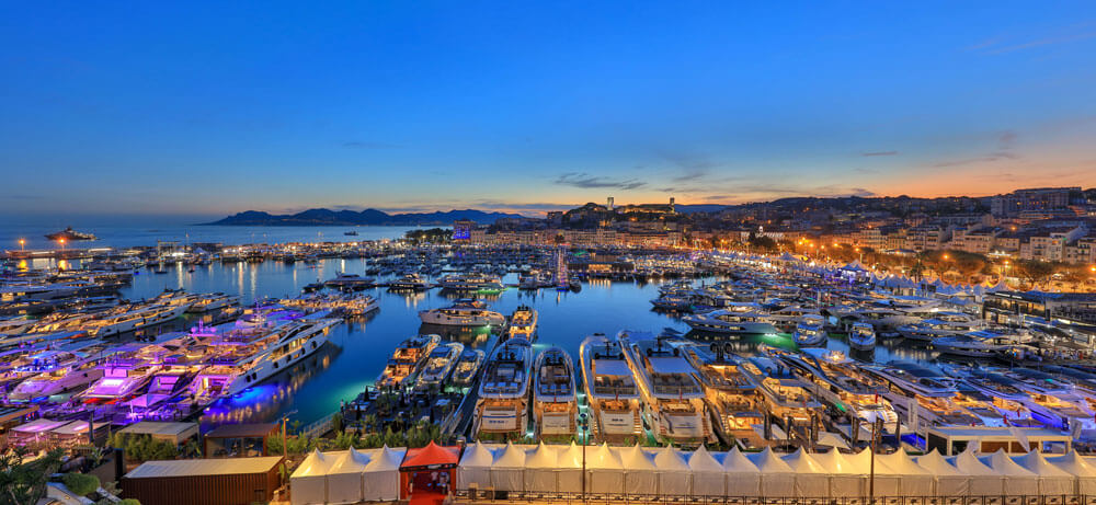 Cannes Yachting Festival Panorama Night View