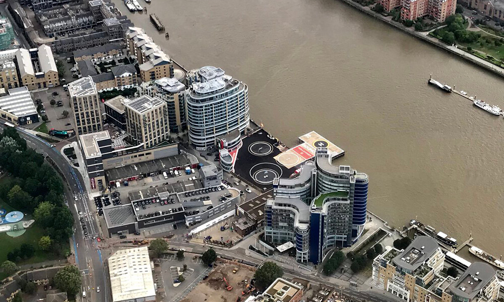 Edmiston London Heliport aerial view