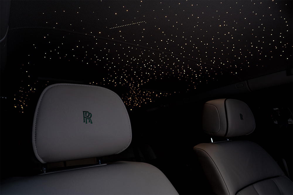 Rolls-Royce Phantom Iridescent Peacock Abu Dhabi Headliner