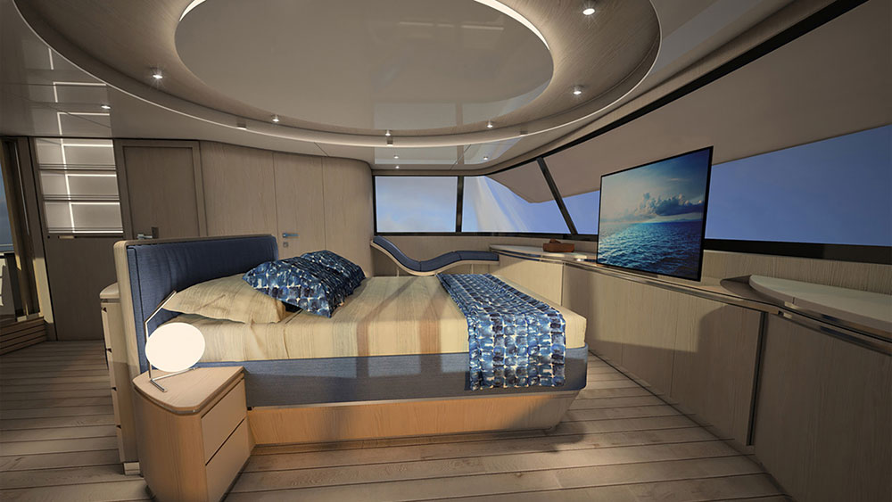 Silent Yachts 80 Tri Deck Catamaran Owner Cabin