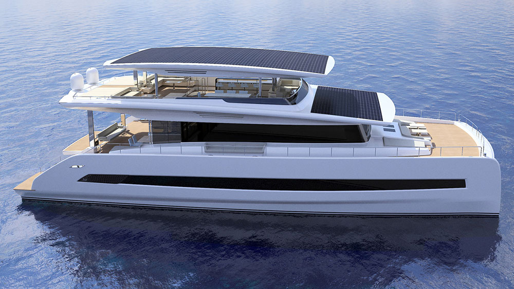 Powered by solar panels located on the deck roof. Credit: Silent Yachts