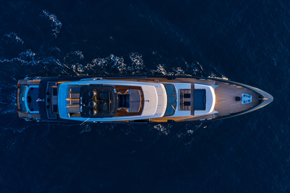 Tankoa Olokun Superyacht Aerial View
